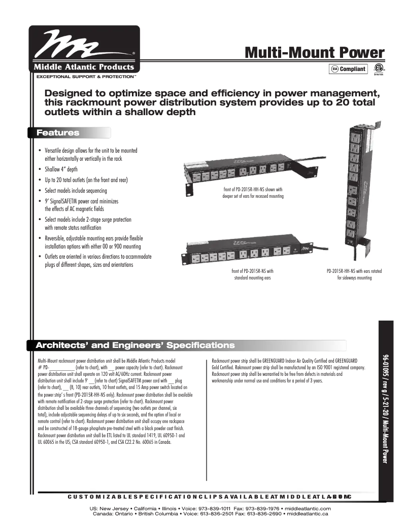 First page image of the manual for PD-2015R-HH-NS