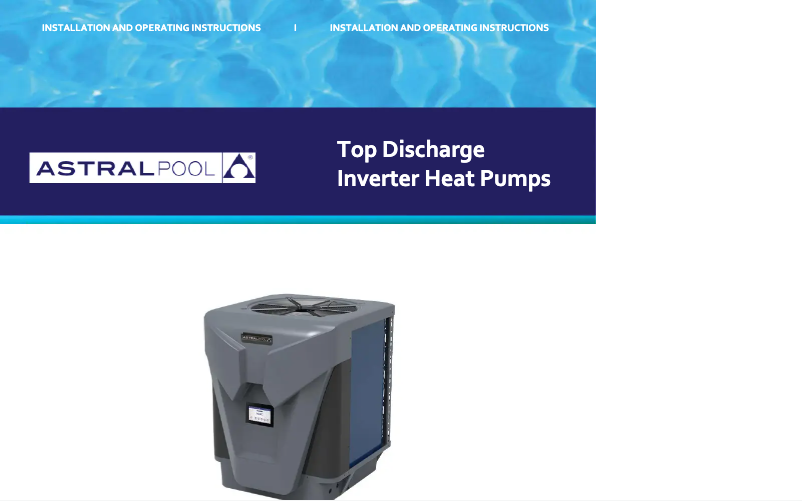 Page 1 of the manual User Manual AstralPool iHPt246