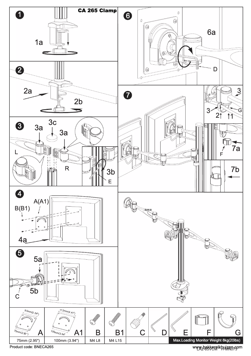 First page image of the manual for CA 265