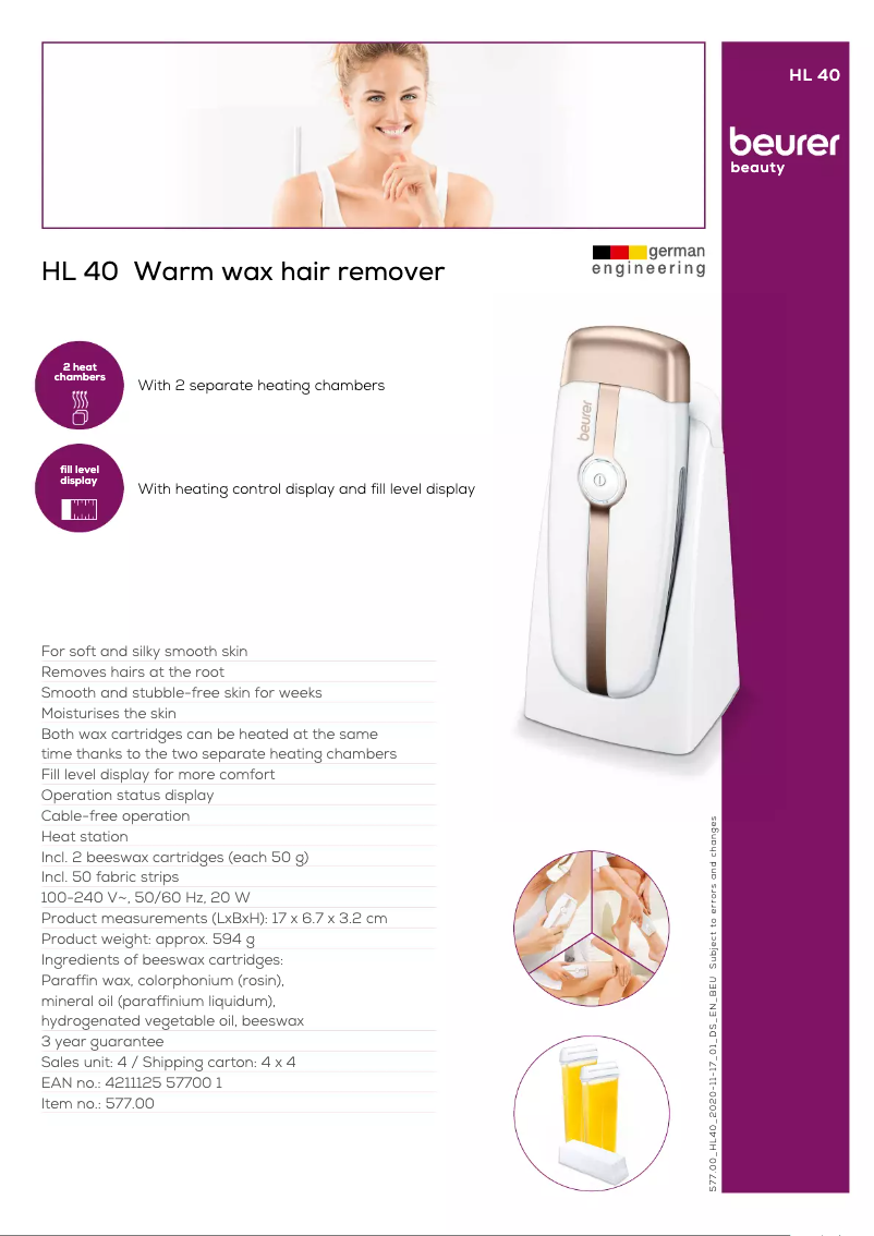 First page image of the manual for HL 40