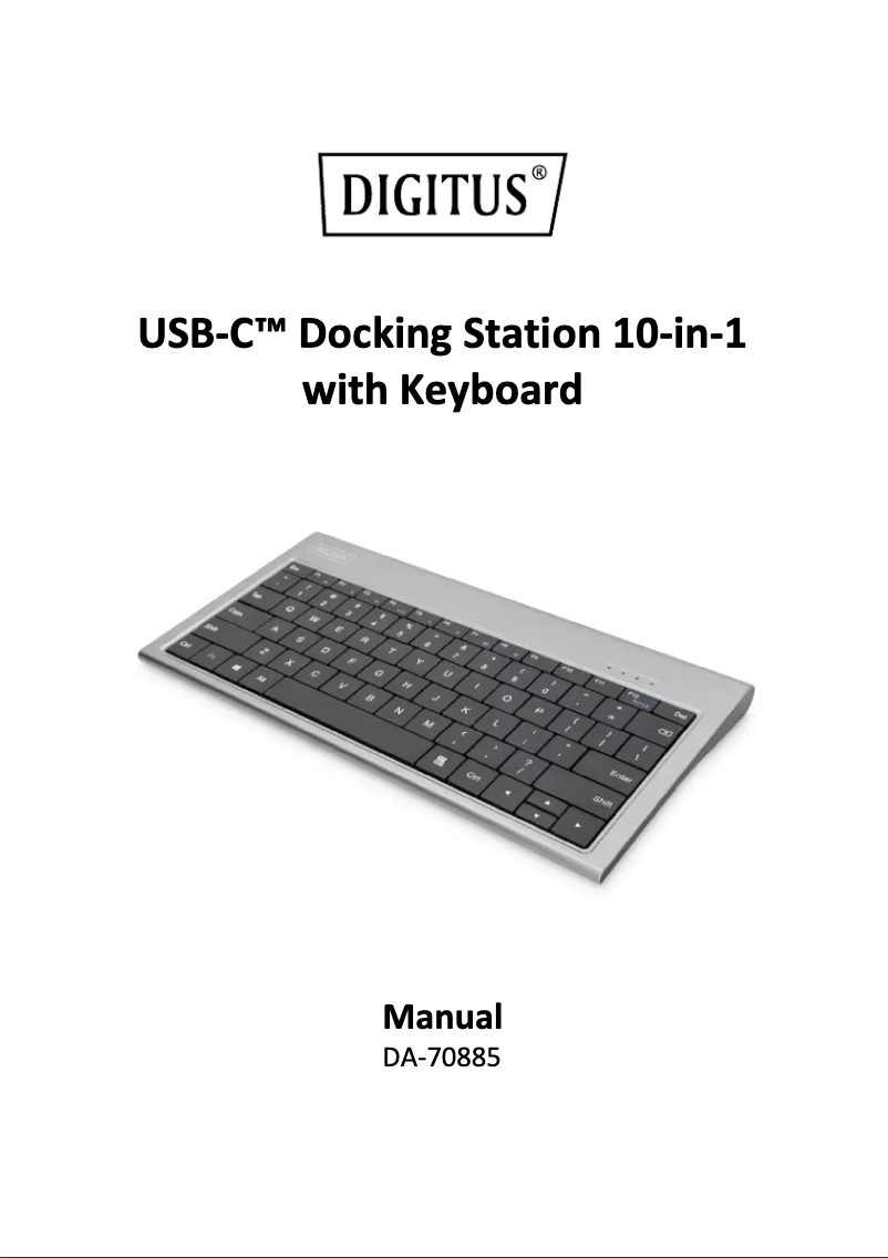 Page 1 of the manual Instruction Manual Digitus DA-70885