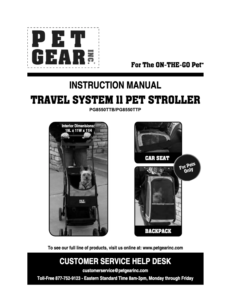 Page 1 of the manual User Manual Pet Gear Travel System II