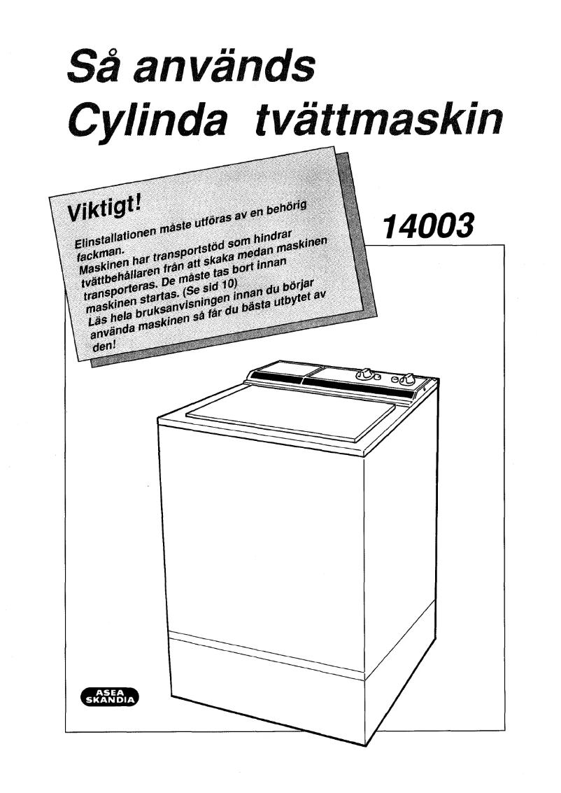 First page image of the manual for 14003