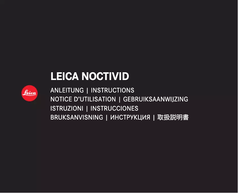 Page 1 of the manual User Manual Leica Noctivid 40384