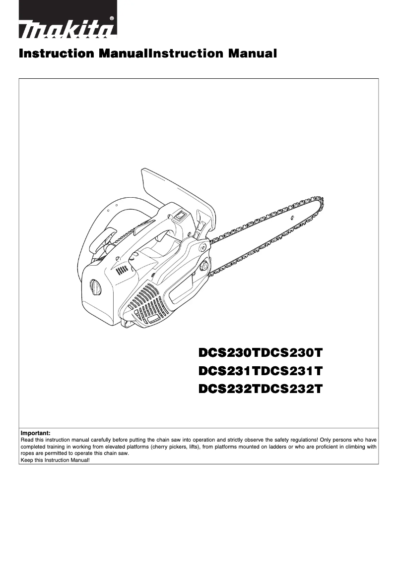 First page image of the manual for DCS231T