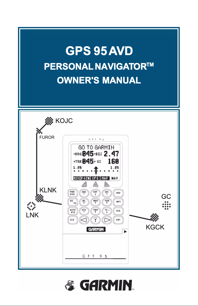First page image of the manual for GPS 95AVD