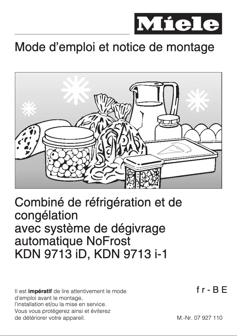 Page 1 of the manual User Manual Miele KDN 9713 i-1