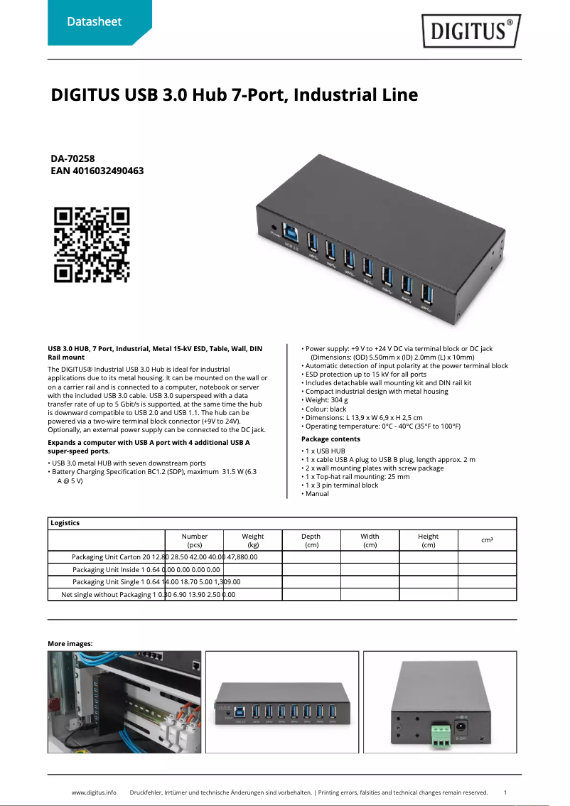 First page image of the manual for DA-70258