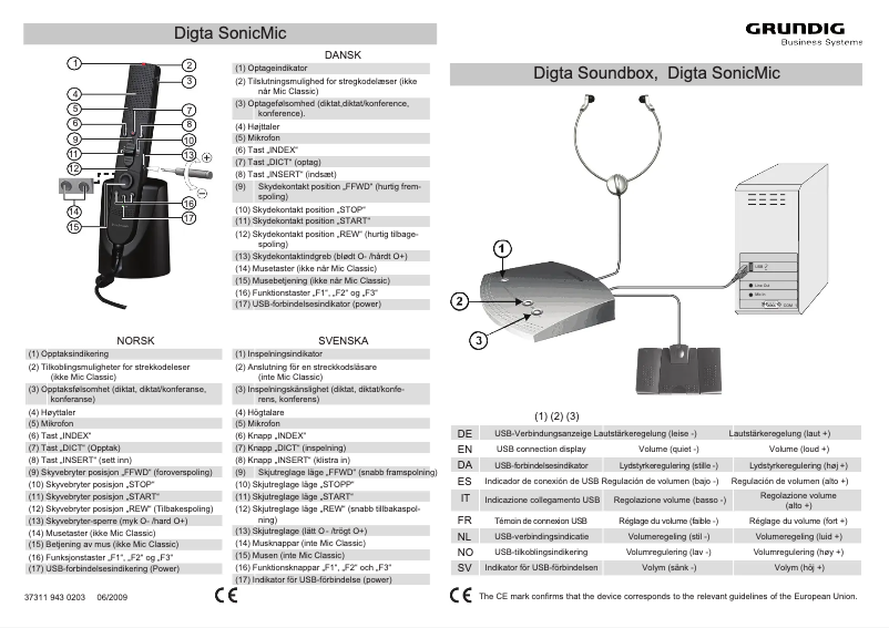 First page image of the manual for Digta SonicMic PFT1700