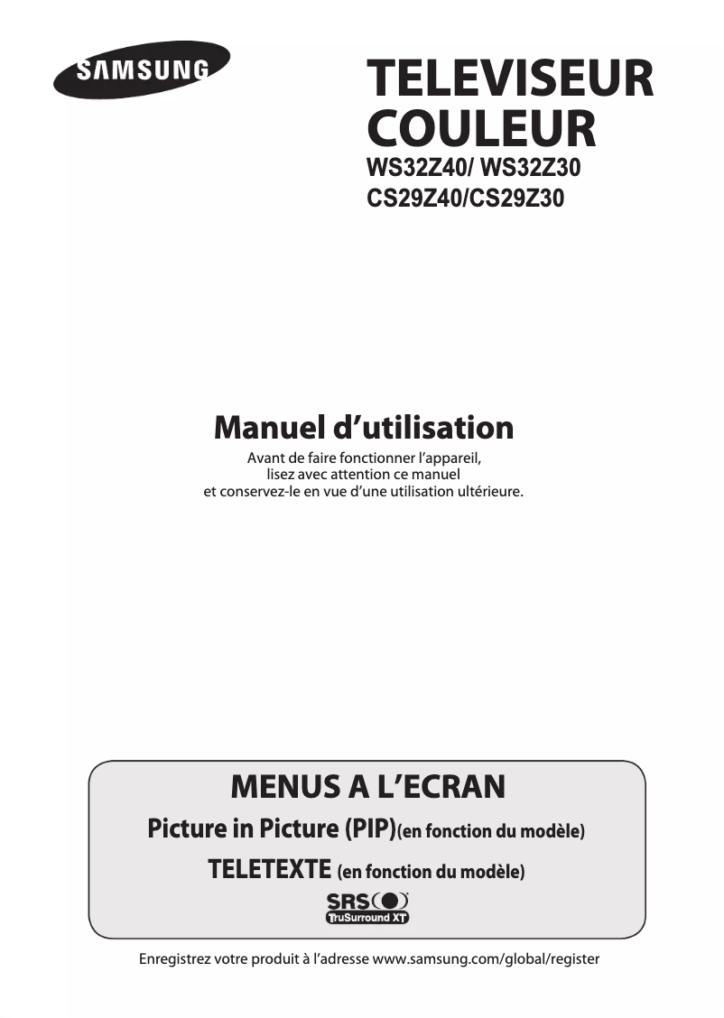 First page image of the manual for CS-29Z40HE