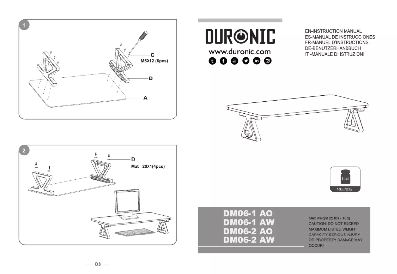 First page image of the manual for DM06-2 AO