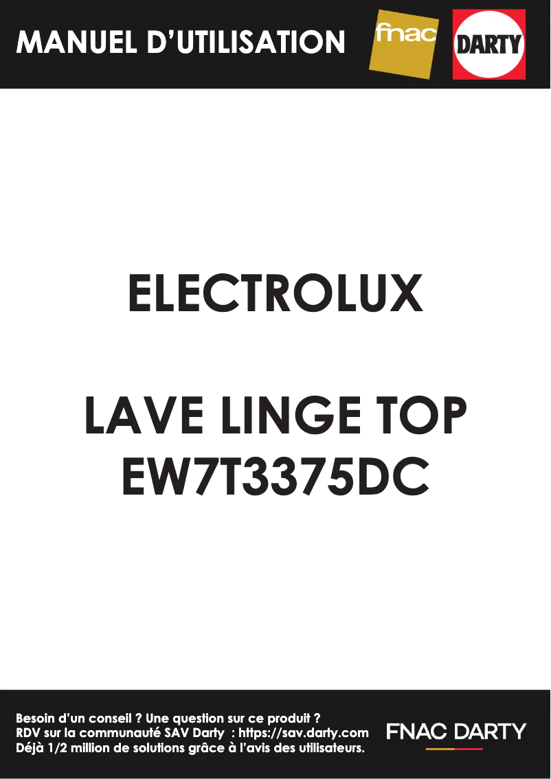 Page 1 of the manual User Manual Electrolux EW7T3375DC