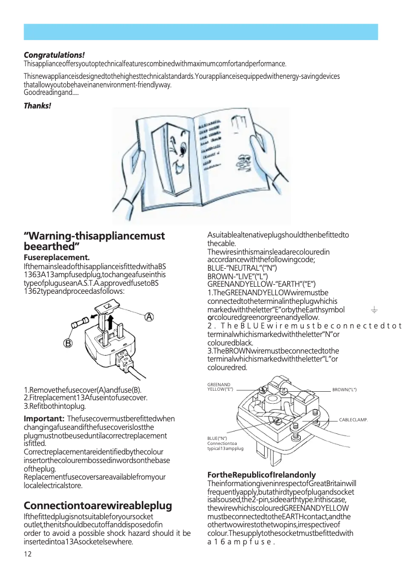 First page image of the manual for ARG 970