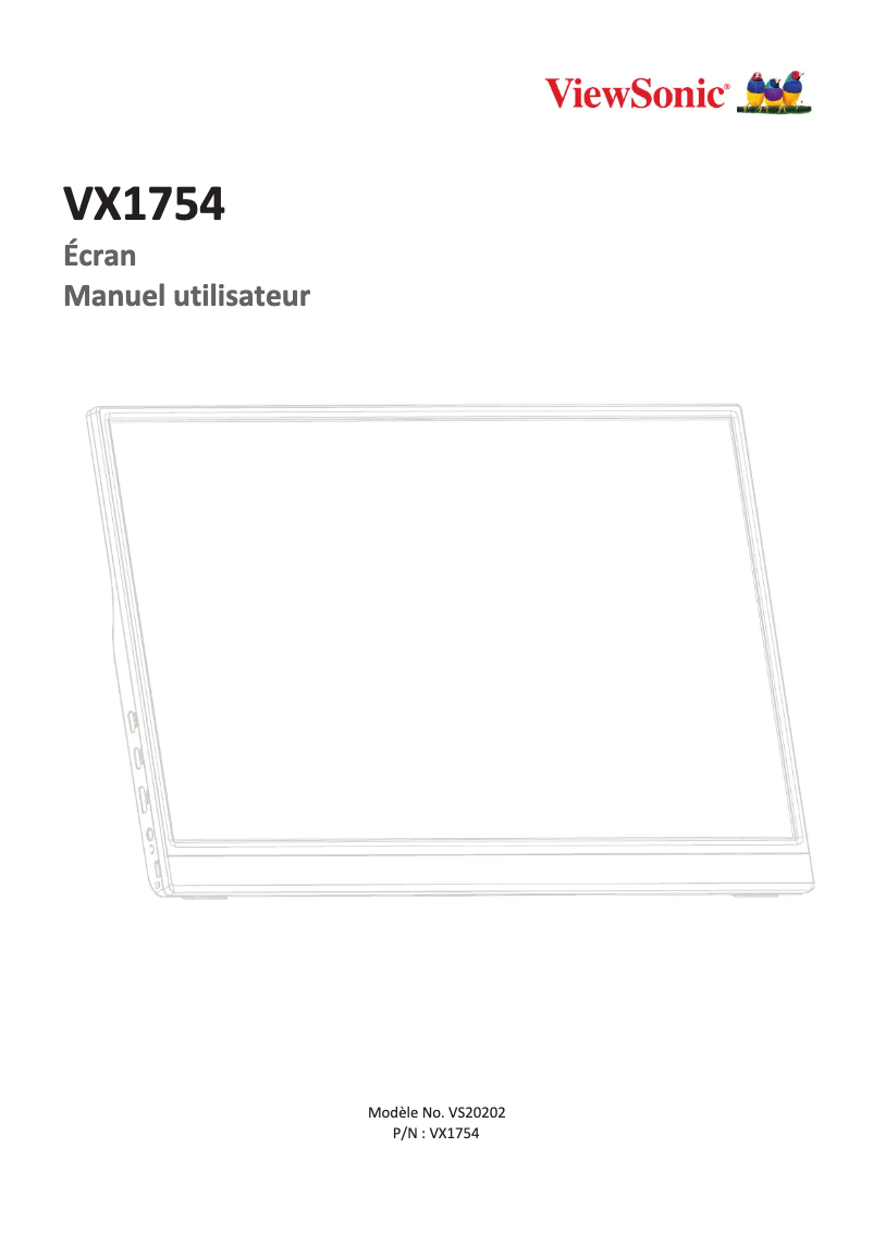 Page 1 de la notice Manuel utilisateur Viewsonic VX1754