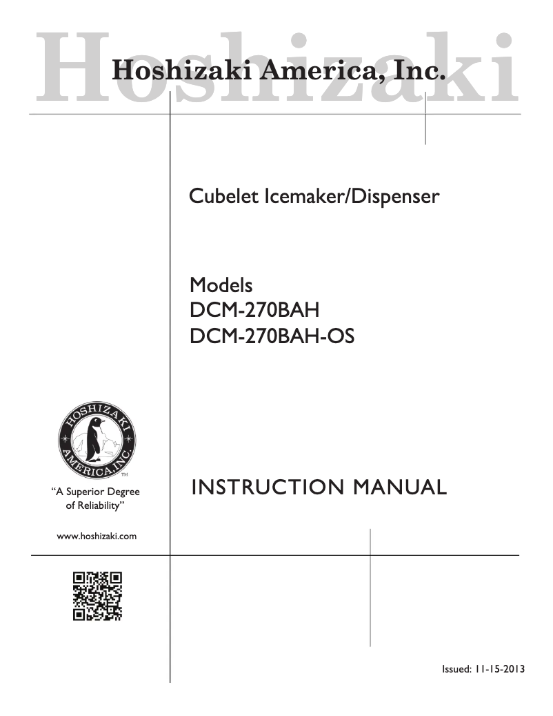 First page image of the manual for DCM-270BAH-OS