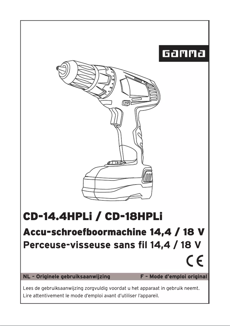 First page image of the manual for CD-18HPLi