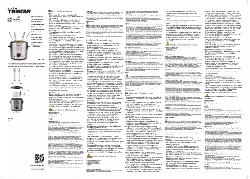 Page 1 of the manual User Manual TriStar FO-1102