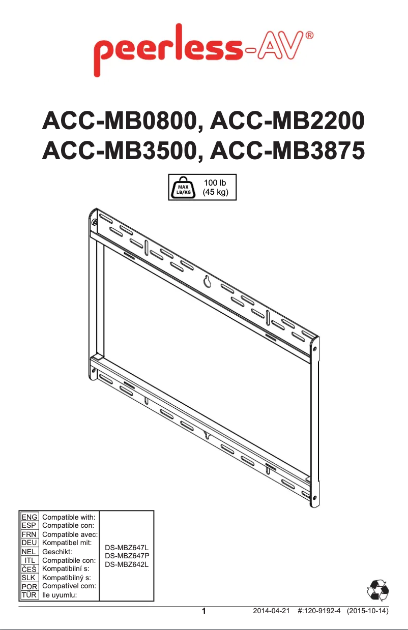 First page image of the manual for ACC-MB3500