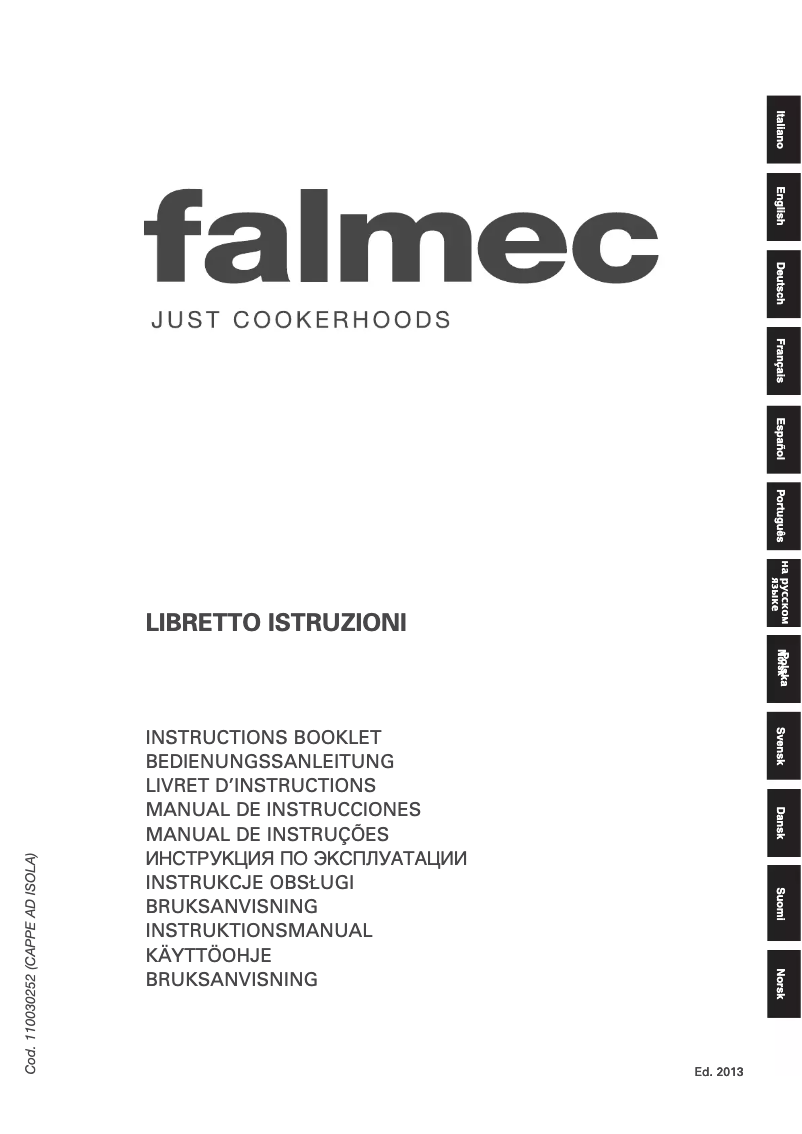 Page 1 of the manual User Manual Falmec Exploit Stratox