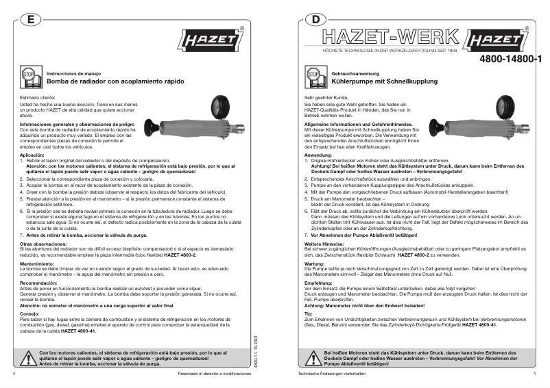 Page 1 of the manual User Manual Hazet 4800-1