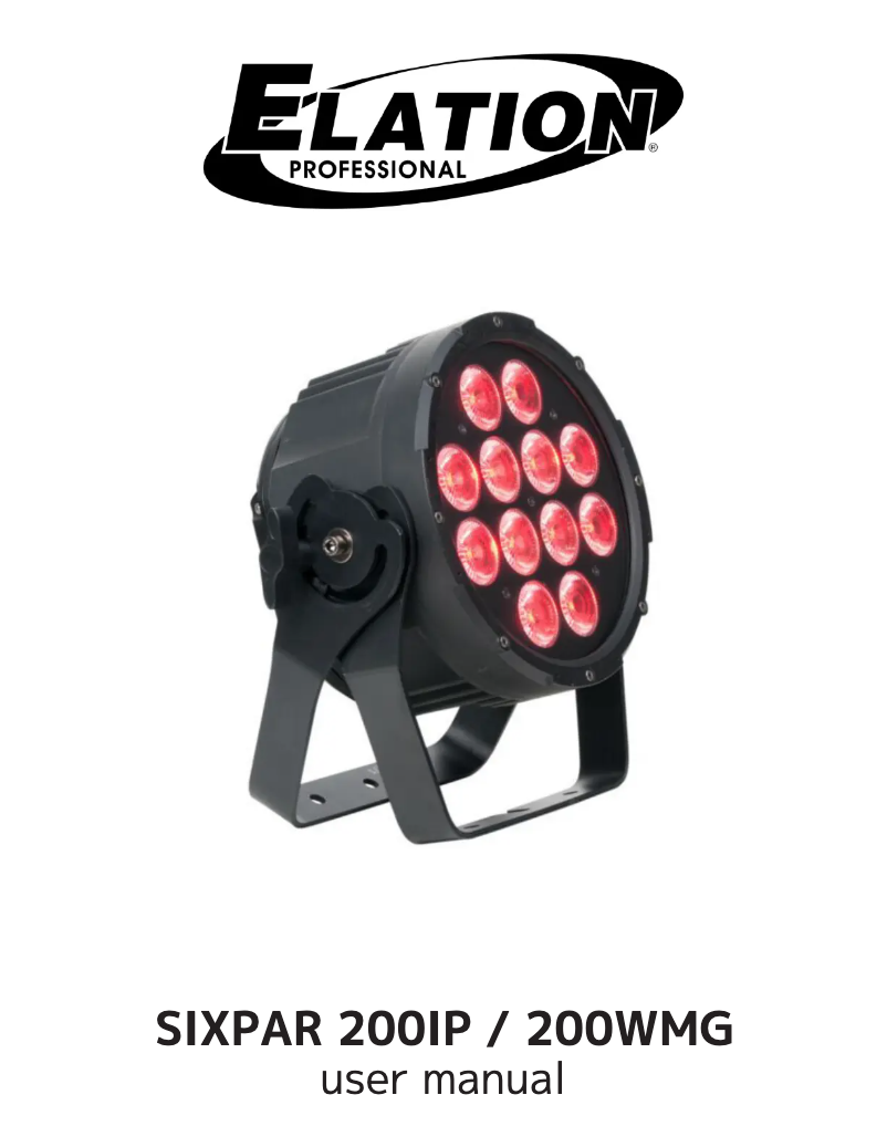 Image de la première page du manuel de l'appareil SIXPAR 200WMG