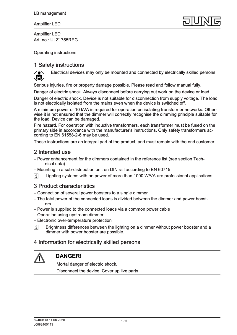First page image of the manual for ULZ1755REG