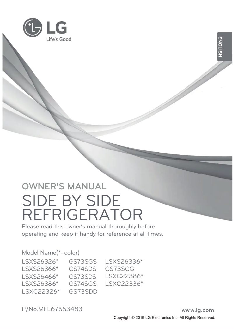 First page image of the manual for LSXS26386D