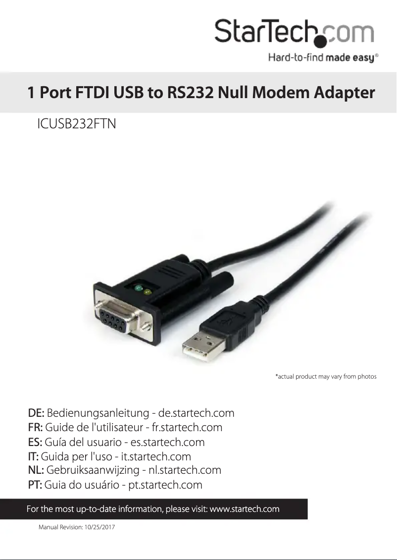 Image de la première page du manuel de l'appareil ICUSB232FTN