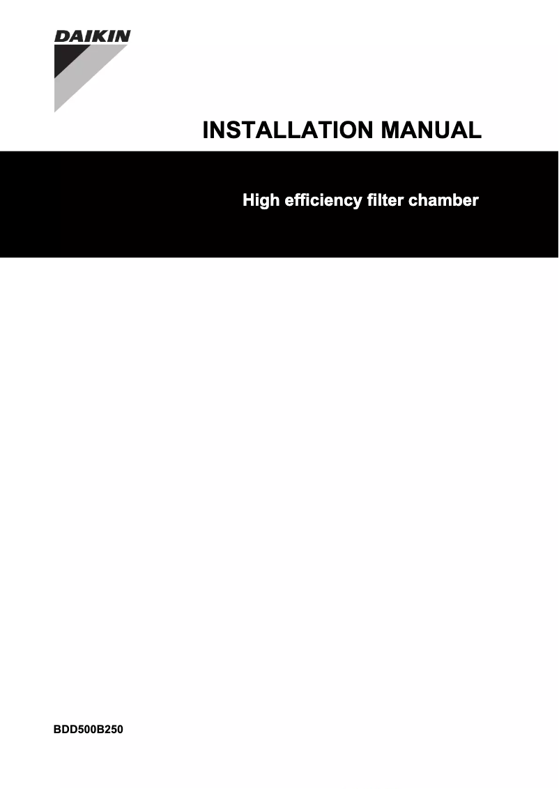 First page image of the manual for BDD500B250