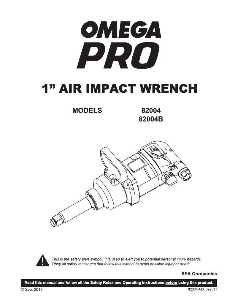 Page 1 of the manual User Manual Omega Pro 82004