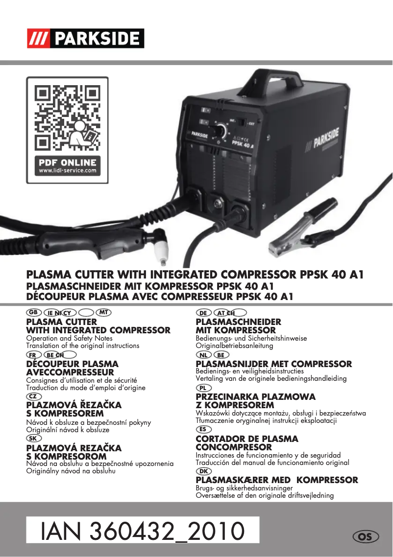 First page image of the manual for PPSK 40 A1