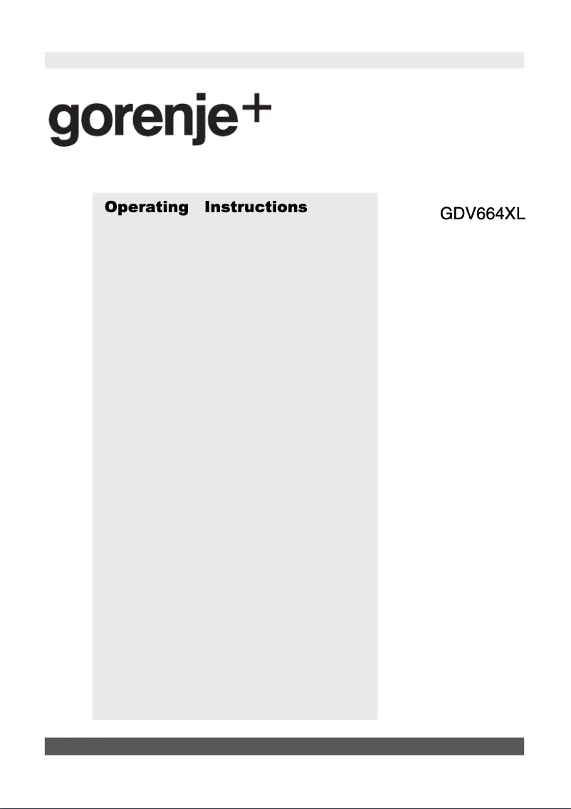 Page 1 of the manual User Manual Gorenje GDV664XL
