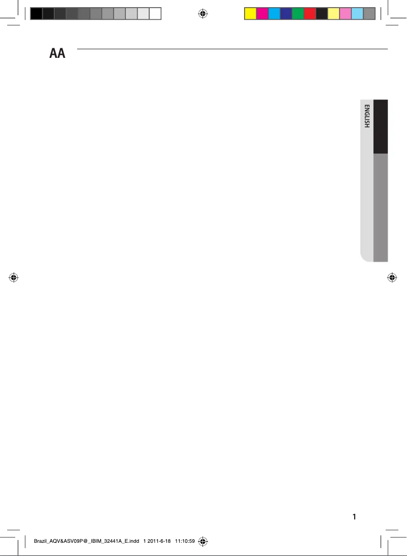 First page image of the manual for ASV12PSBAN