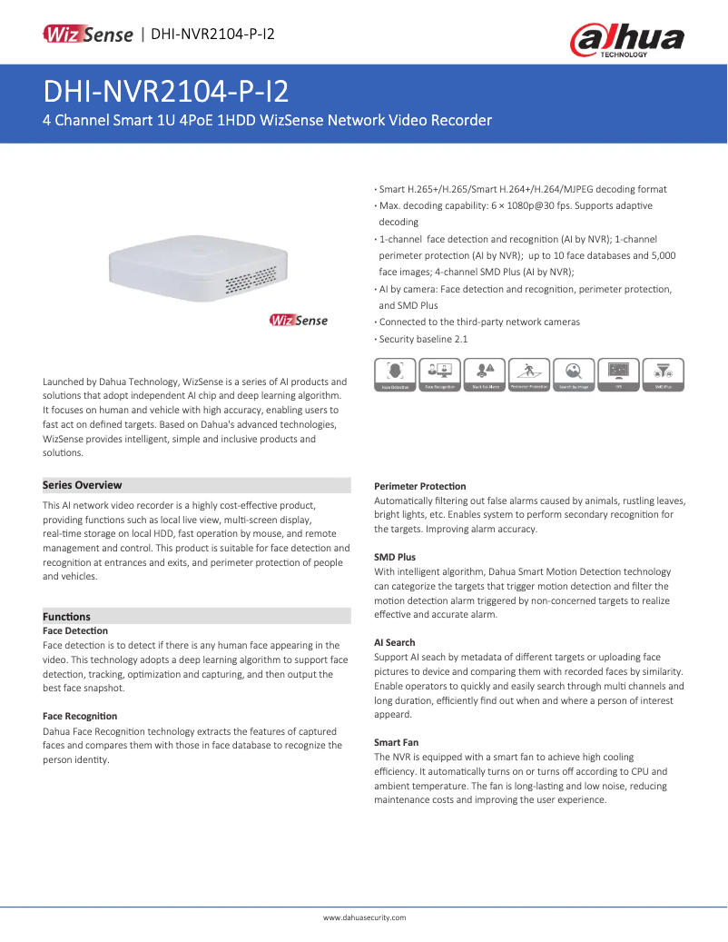 First page image of the manual for NVR2104-P-I2