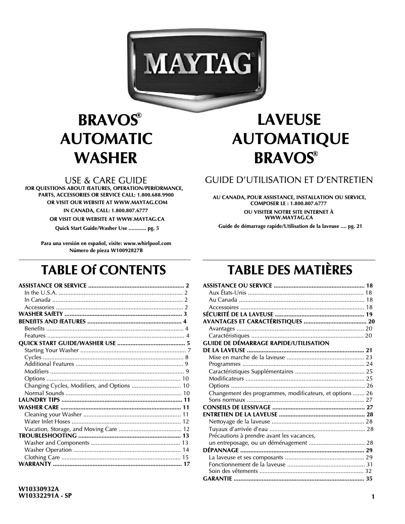 First page image of the manual for Bravos MVWB300WQ