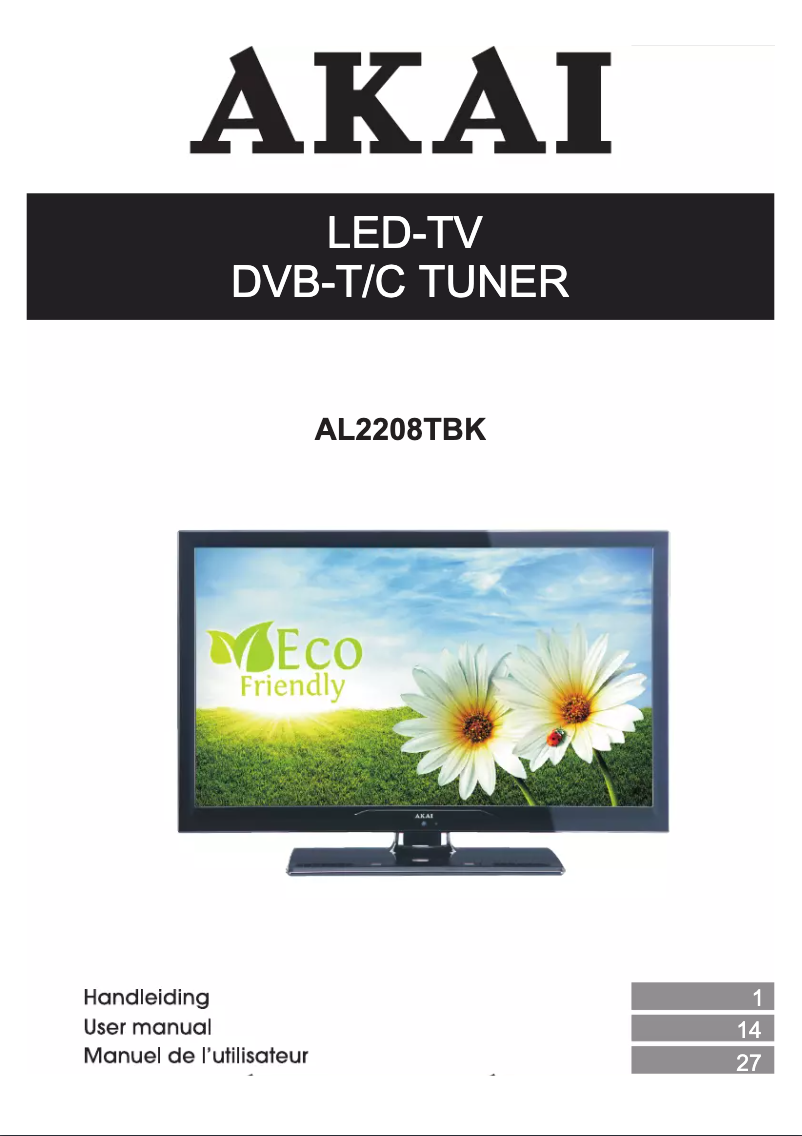 First page image of the manual for AL2208TBK