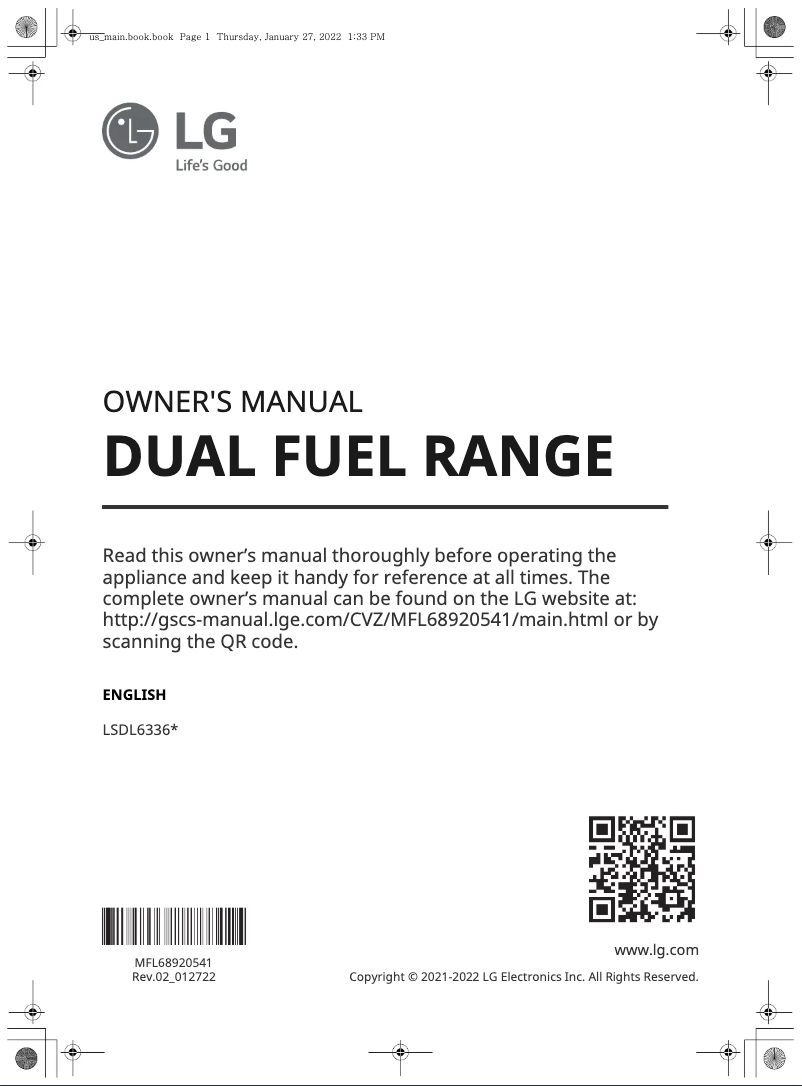 First page image of the manual for LSDL6336D