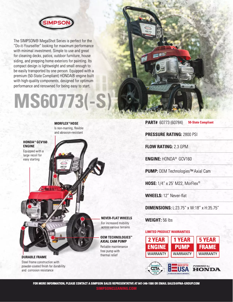 First page image of the manual for Megashot MS60773-S