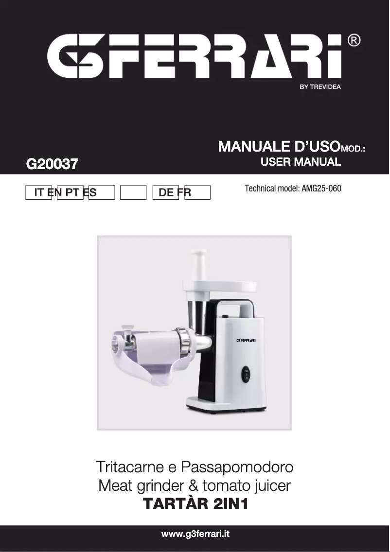 Page 1 de la notice Manuel utilisateur G3 Ferrari Tartàr 2in1 G20037