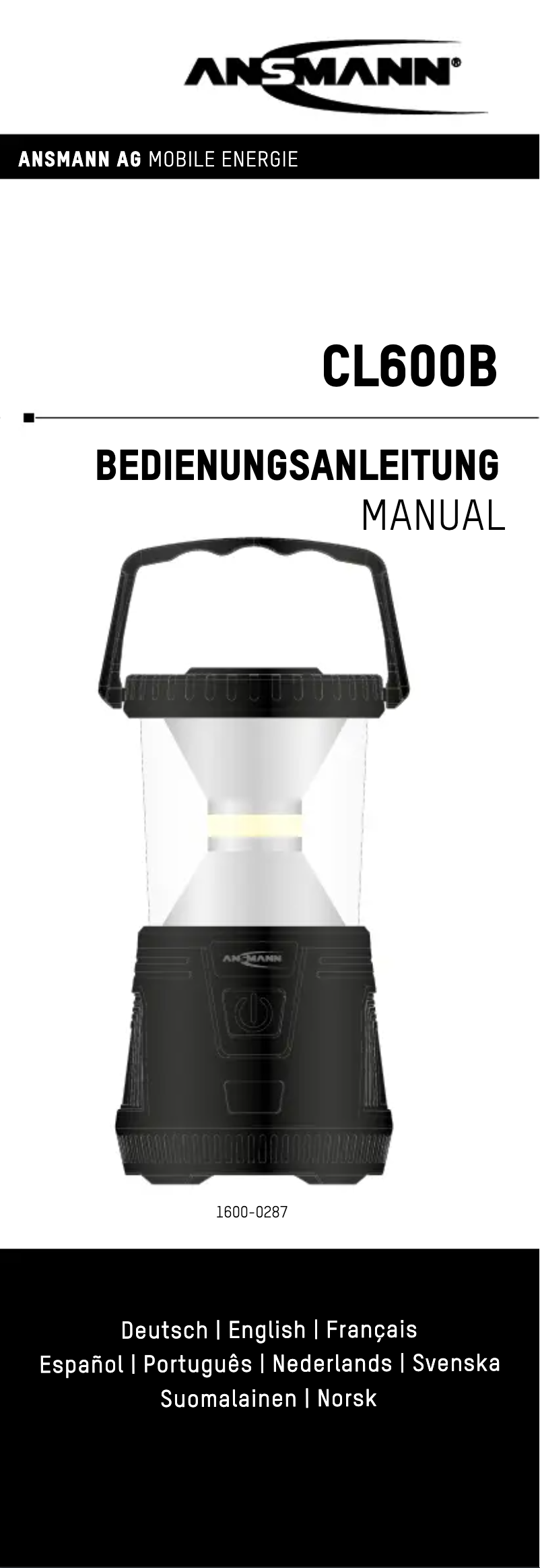 First page image of the manual for CL600B