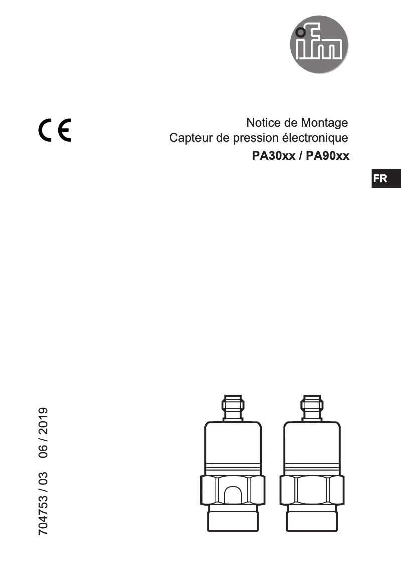 Page 1 of the manual User Manual IFM PA3027
