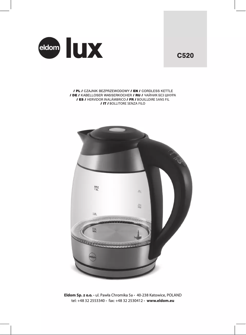 First page image of the manual for Lux C520