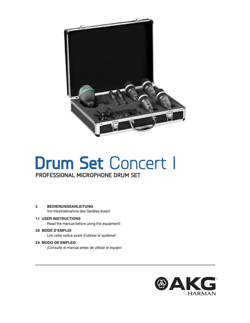 Page 1 of the manual User Manual AKG Drum Set Concert I