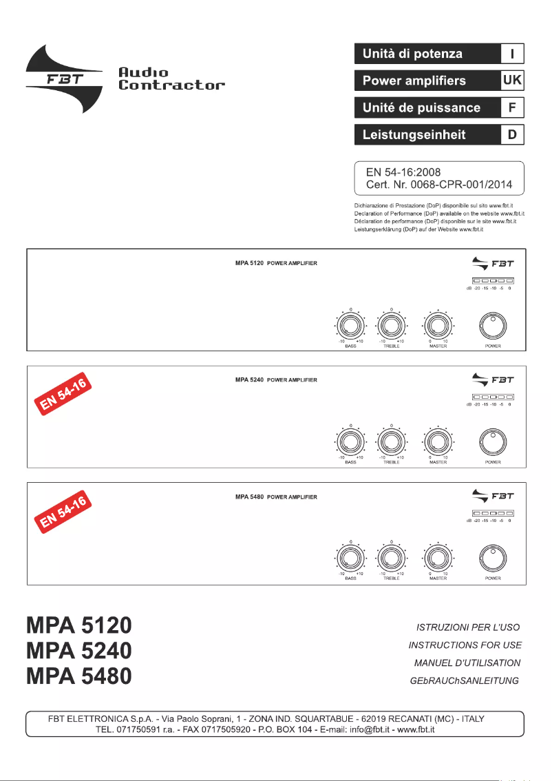 First page image of the manual for MPA 5120