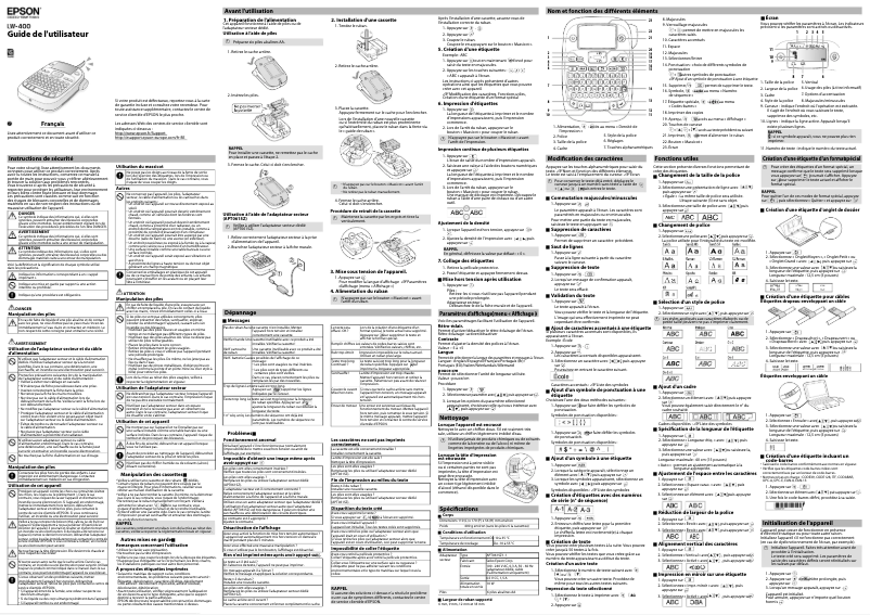 First page image of the manual for LabelWorks LW-400