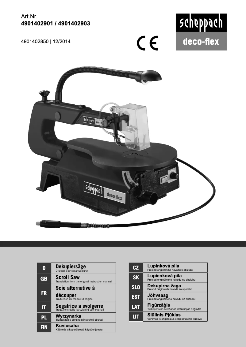 First page image of the manual for Deco-Fex