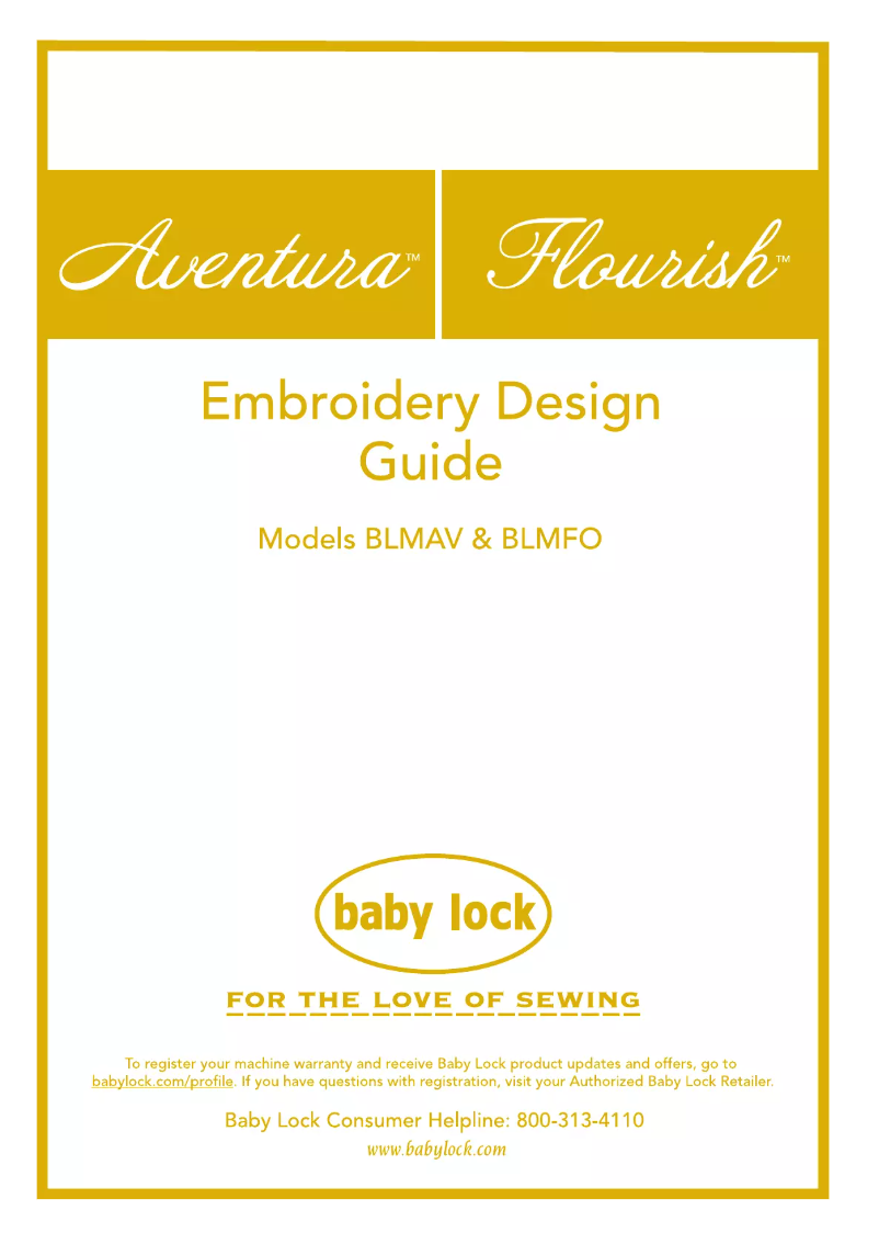 Page 1 of the manual User Manual Baby Lock Aventura BLMAV