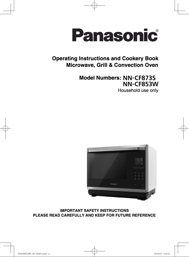 First page image of the manual for NN-CF853W