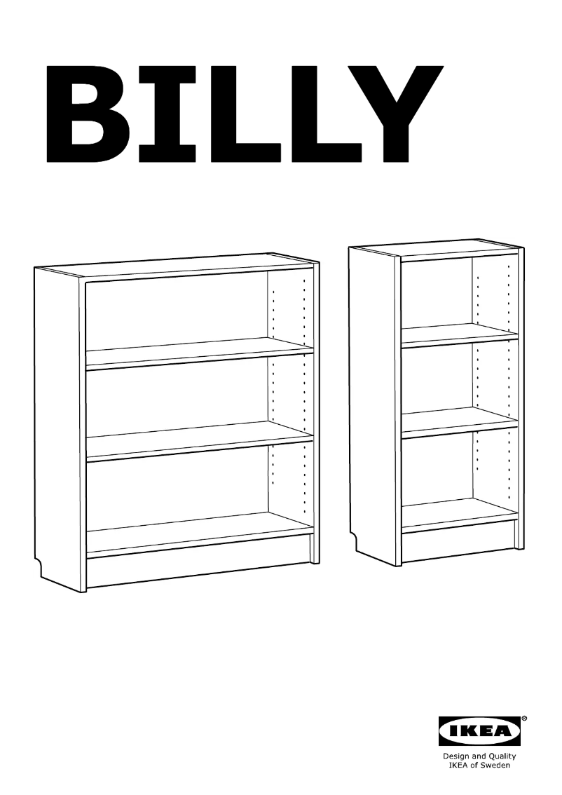 Page 1 of the manual User Manual Ikea BILLY (80x28x106)