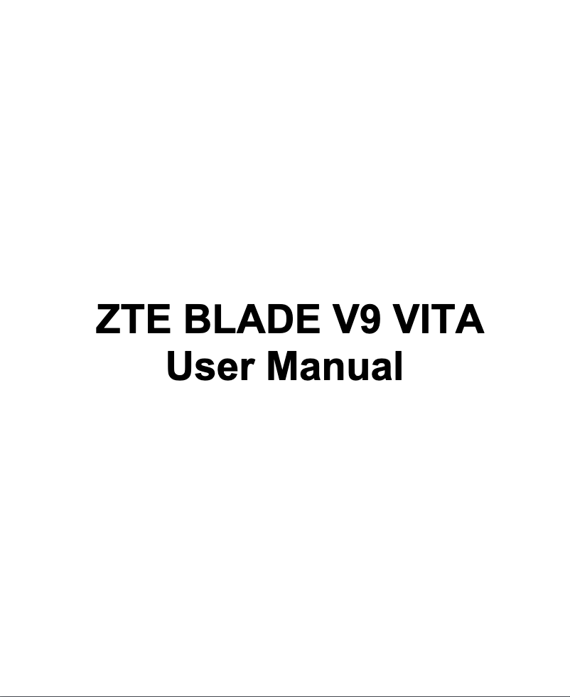 First page image of the manual for Blade V9 Vita